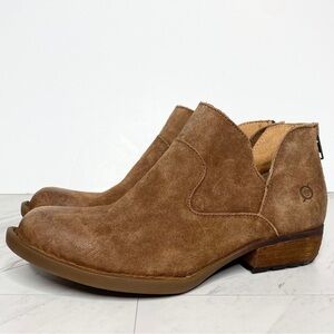 Born Beth Brown Distressed Suede Bootie 6 1/2 M